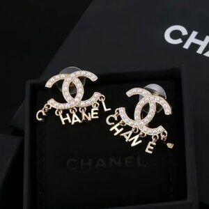 Chanel letter stud earrings